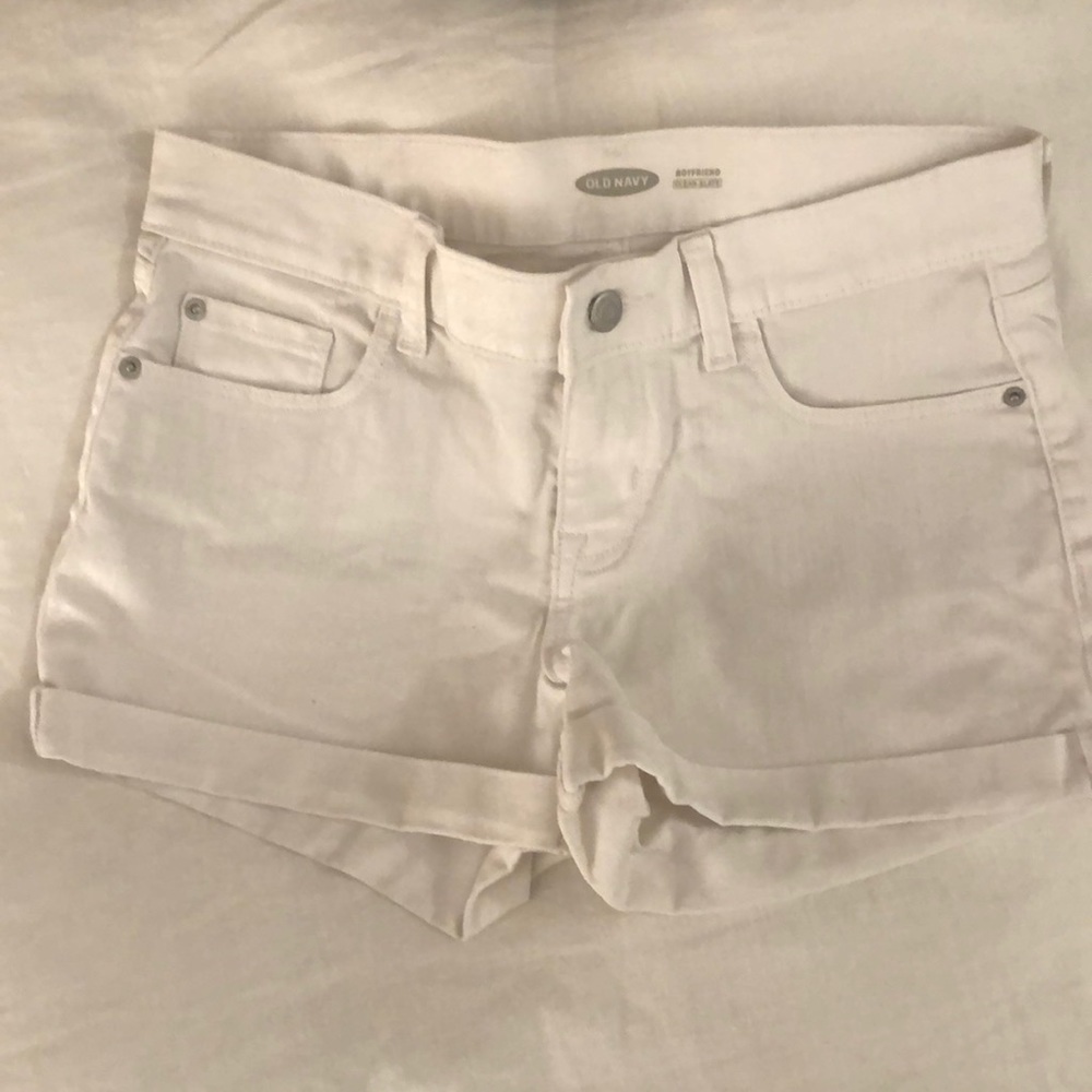Old Navy White Boyfriend Shorts